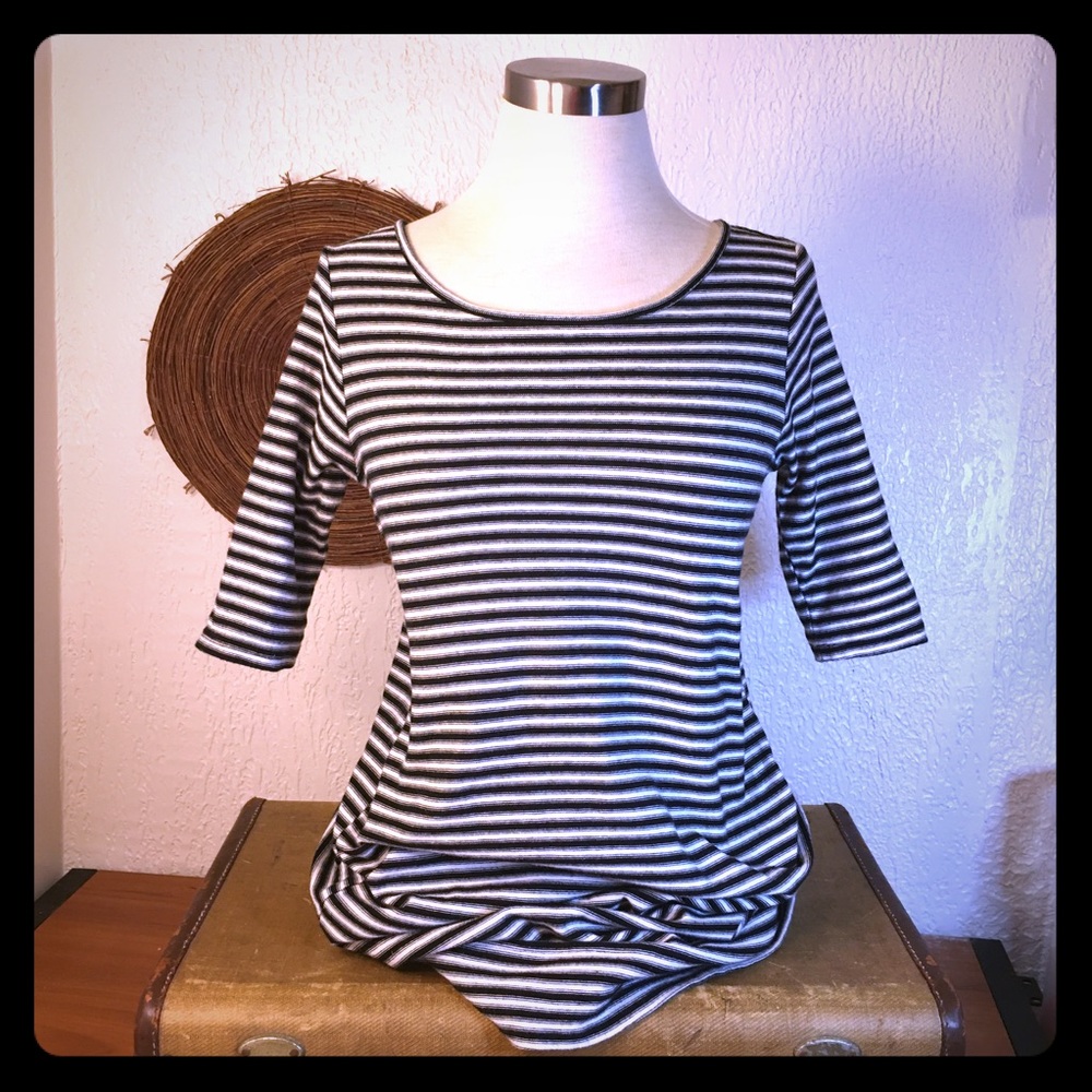 ☮️👗 We The Free black & white Stripes Cut-Out keyhole Back Knit Dress EUC